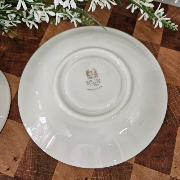 Blue Tree Lenox Tea Cup and Saucer vintage Discontinued Pattern - Picture 8 of 13